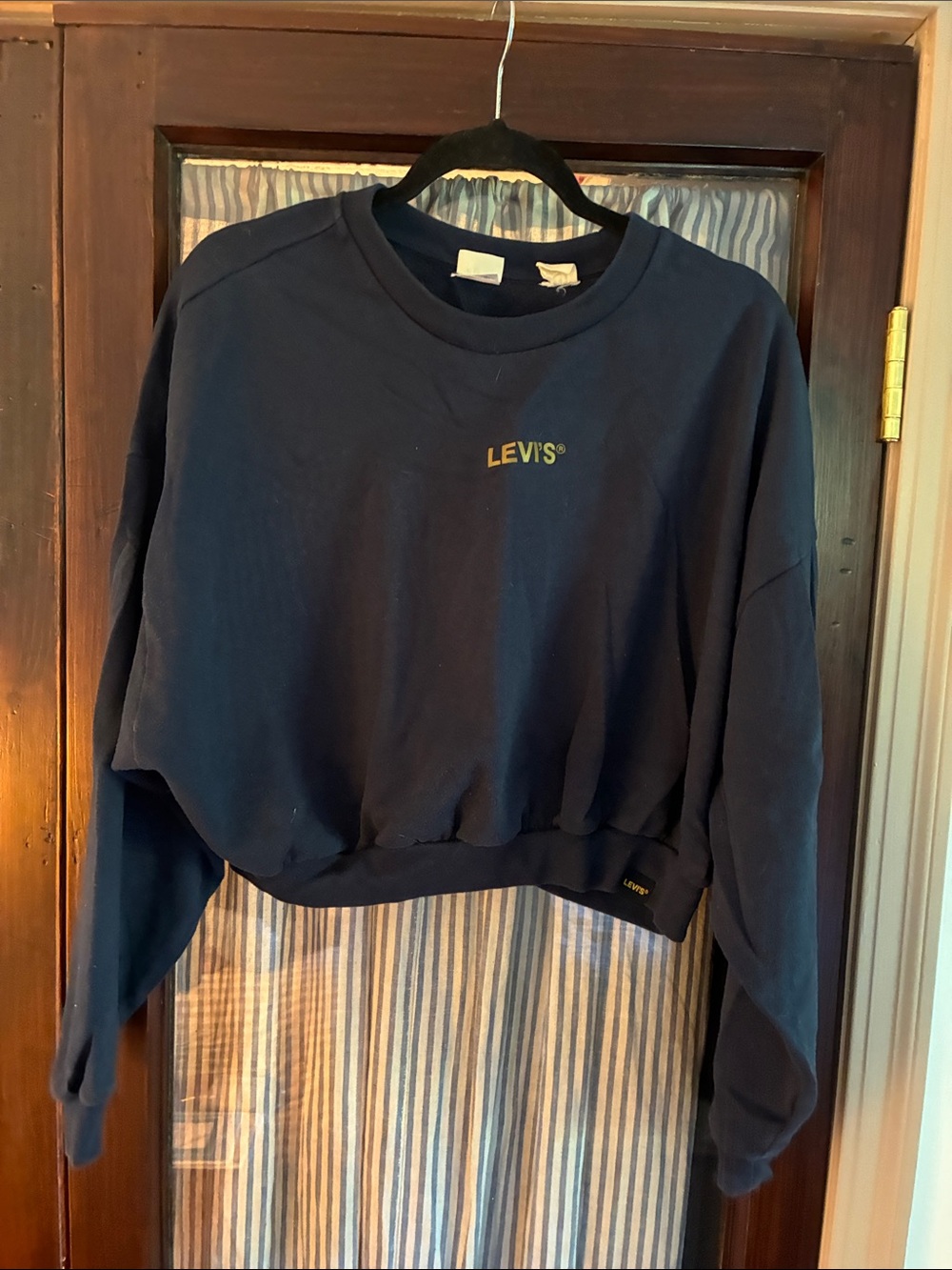 Levi's Navy Crewneck Sweatshirt with Gold Logo